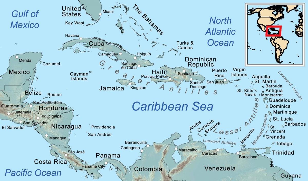 карта Беліз і прилеглі острови