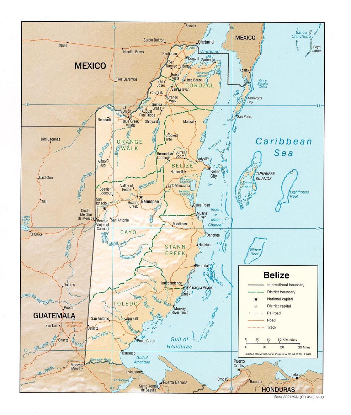 карта Беліз