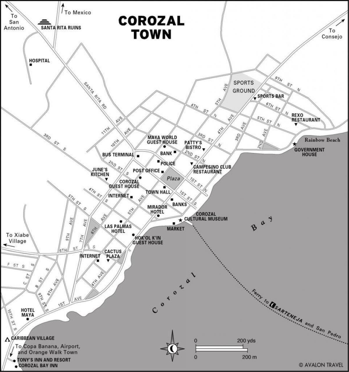 карта корозал міста Белізу