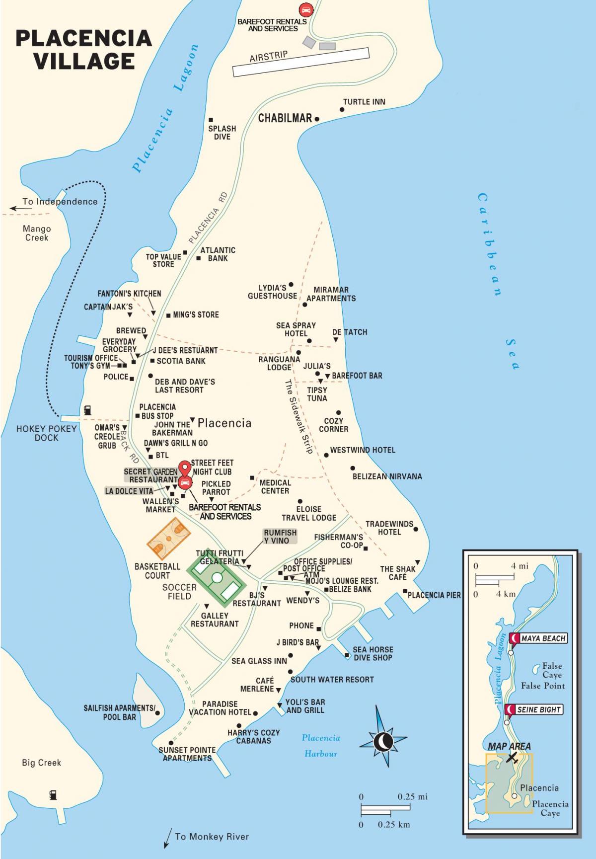 карта пласенсие Беліз