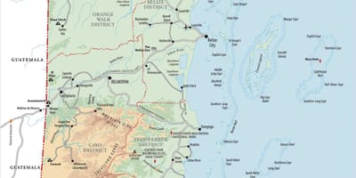 Карта сільський туризм ofBelize 